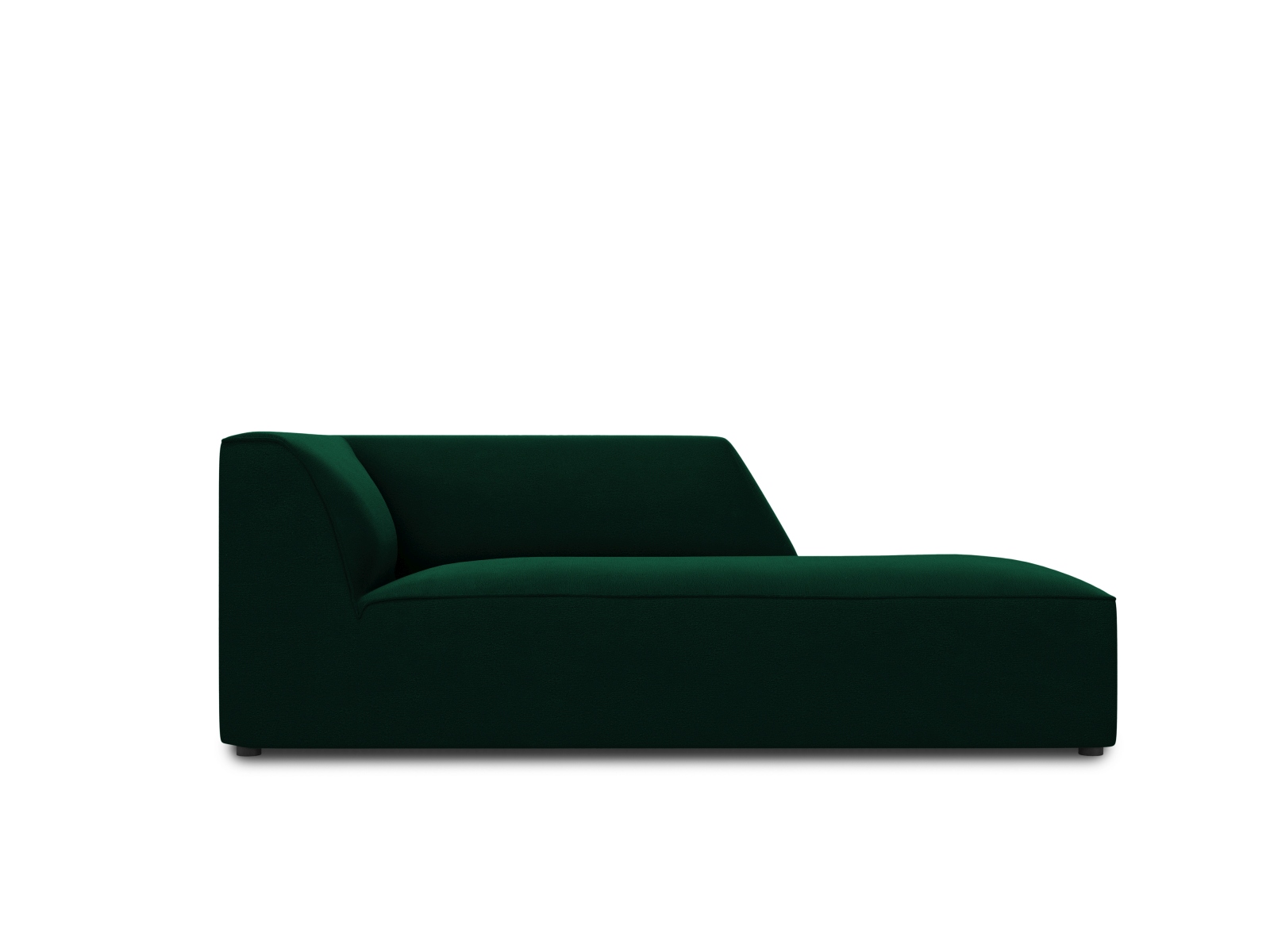 Micadoni Ruby Chaiselong Højre Grøn Fløjl Sort Plast 180x93x69