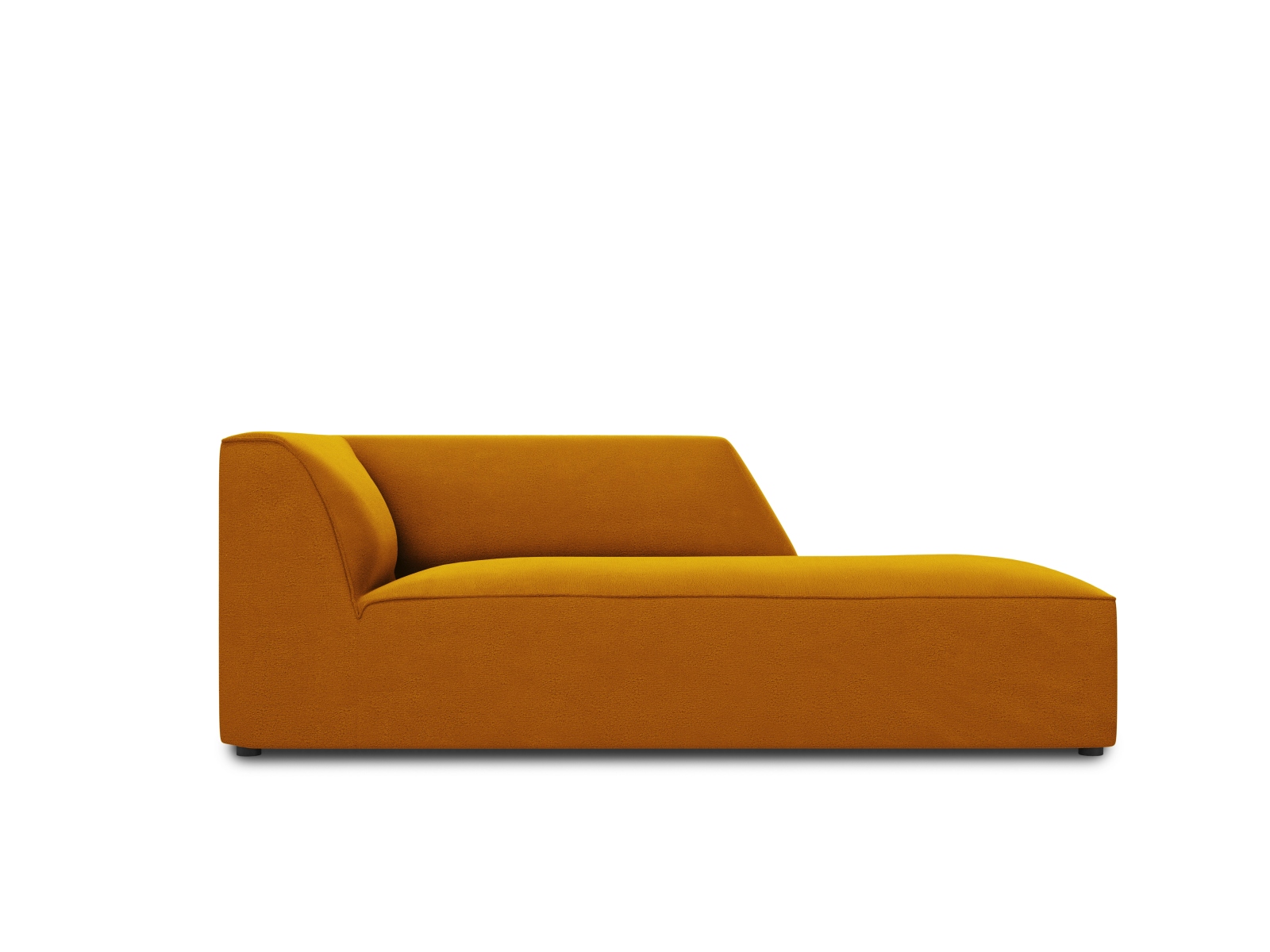 Micadoni Ruby Chaiselong Højre Gul Fløjl Sort Plastik 180x93x69
