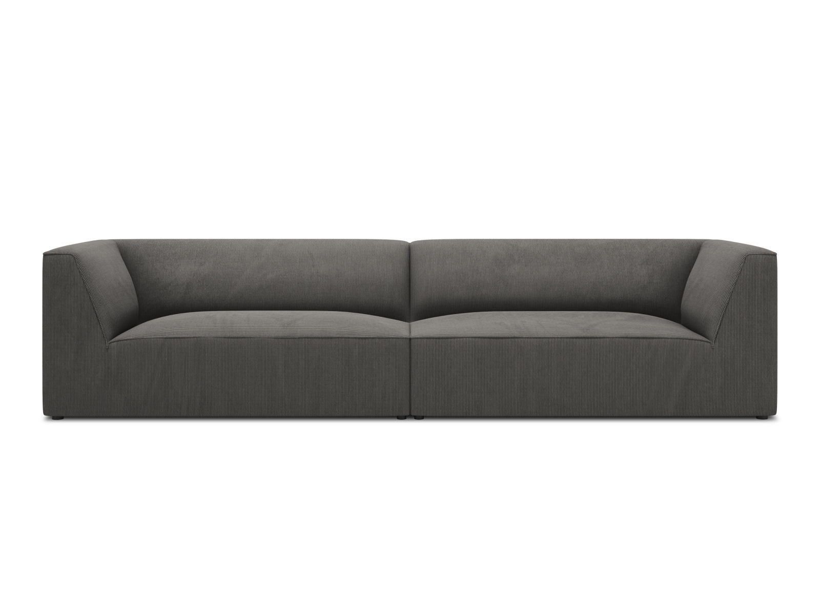 Micadoni Ruby Sofa Sæder Antracitgrå Corduroy Stof Sort Plast