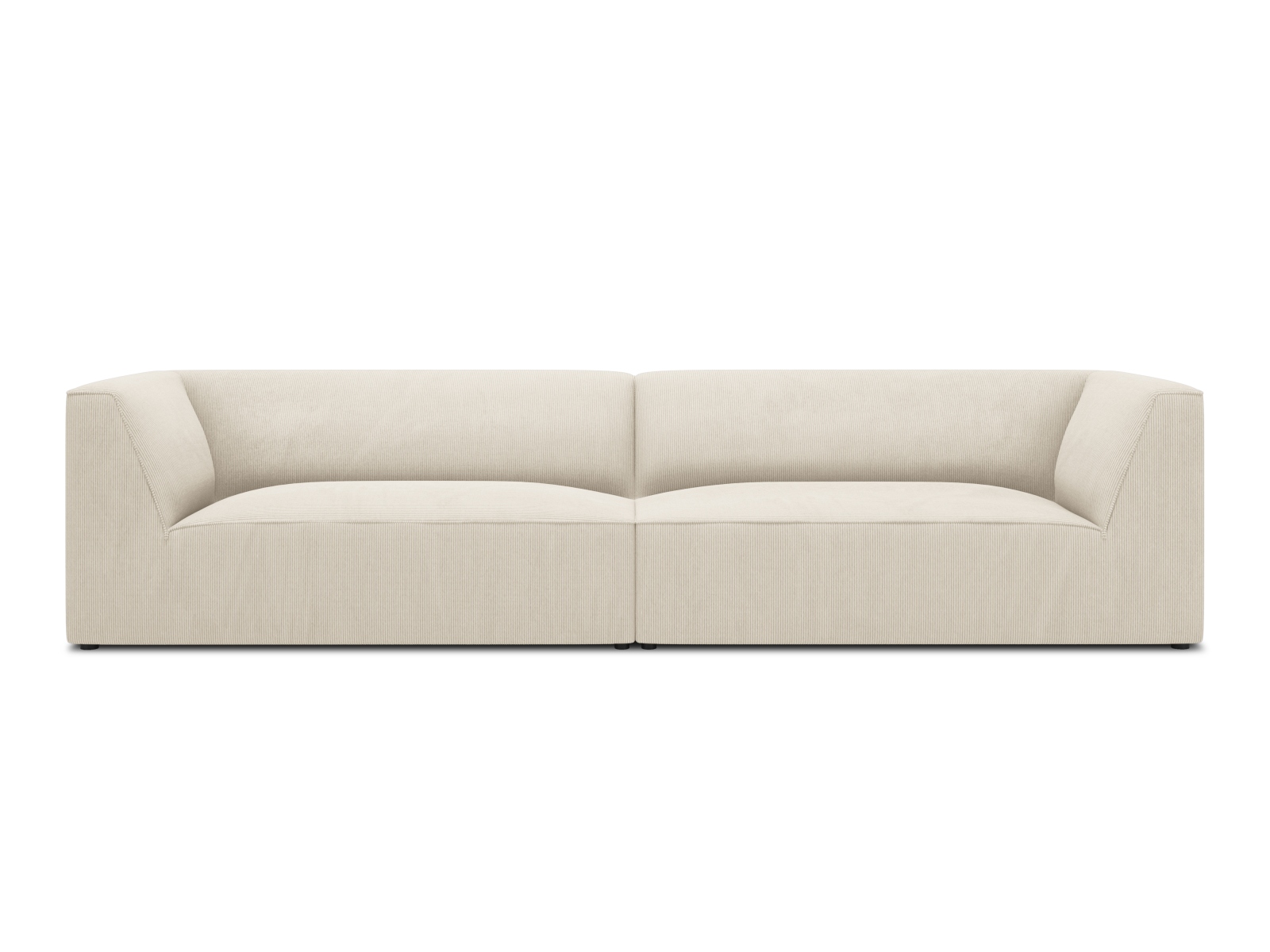 Micadoni Ruby Sofa Sæder Beige Corduroy Stof Sort Plast