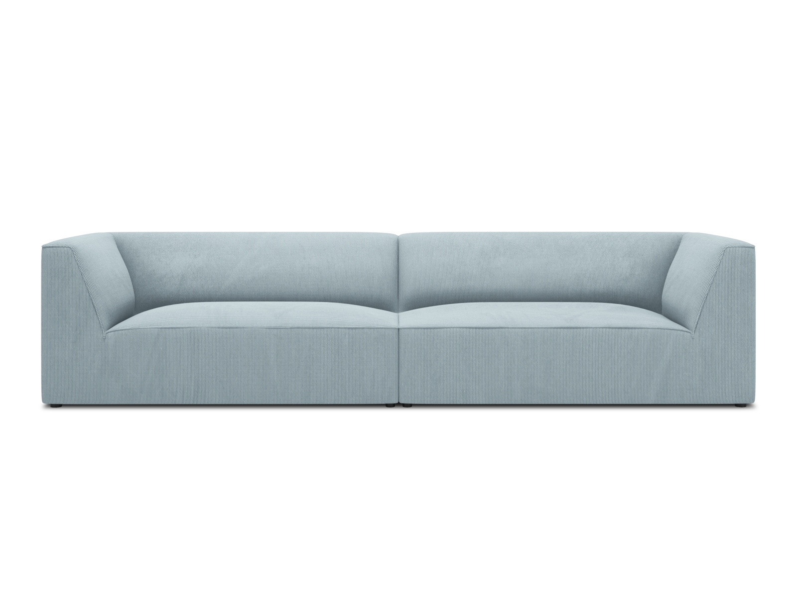 Micadoni Ruby Sofa Sæder Blå Corduroy Stof Sort Plast