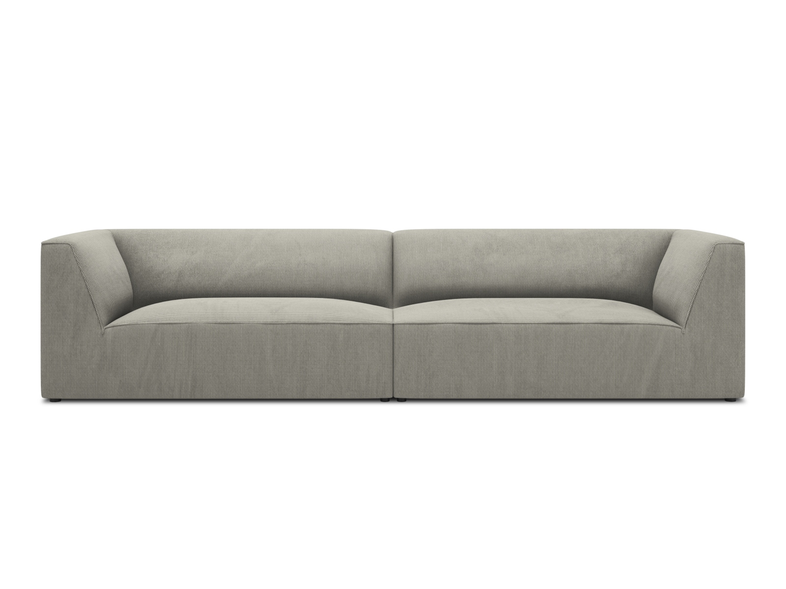 Micadoni Ruby Sofa Sæder Grå Corduroy Stof Sort Plast