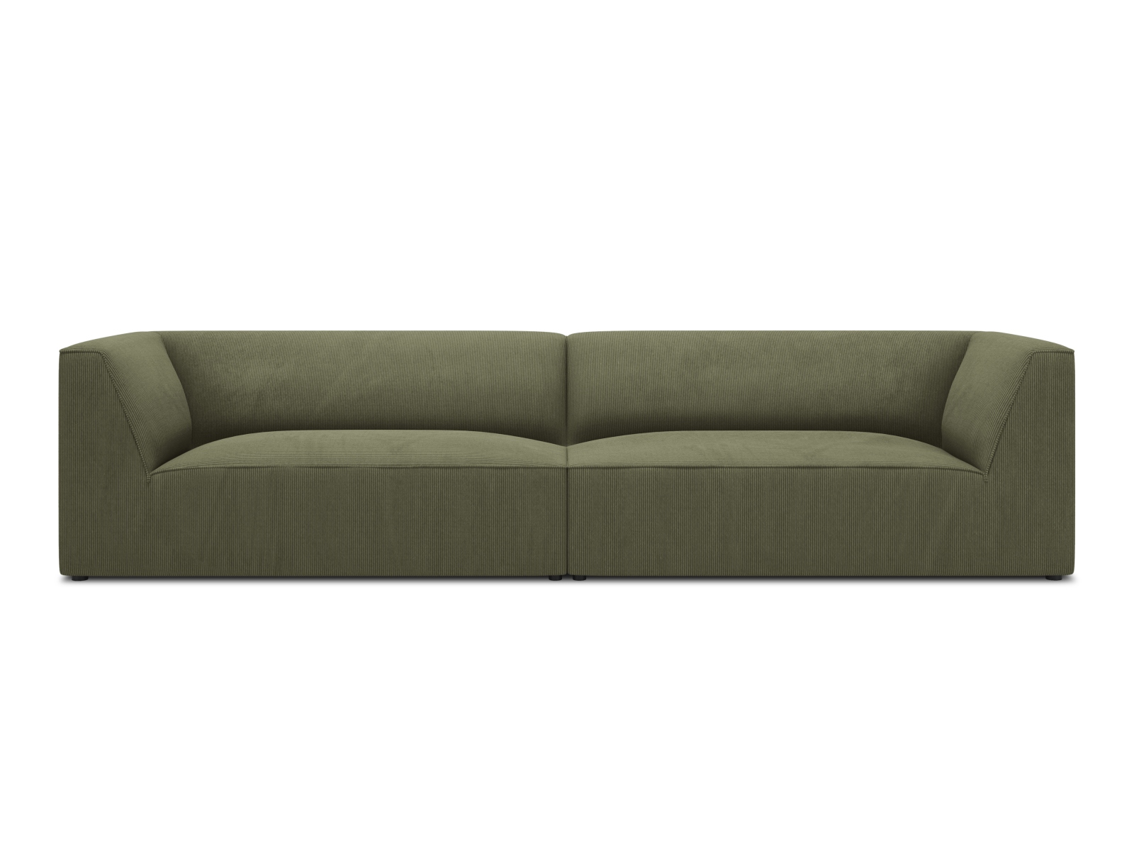 Micadoni Ruby Sofa Sæder Grøn Corduroy Stof Sort Plast