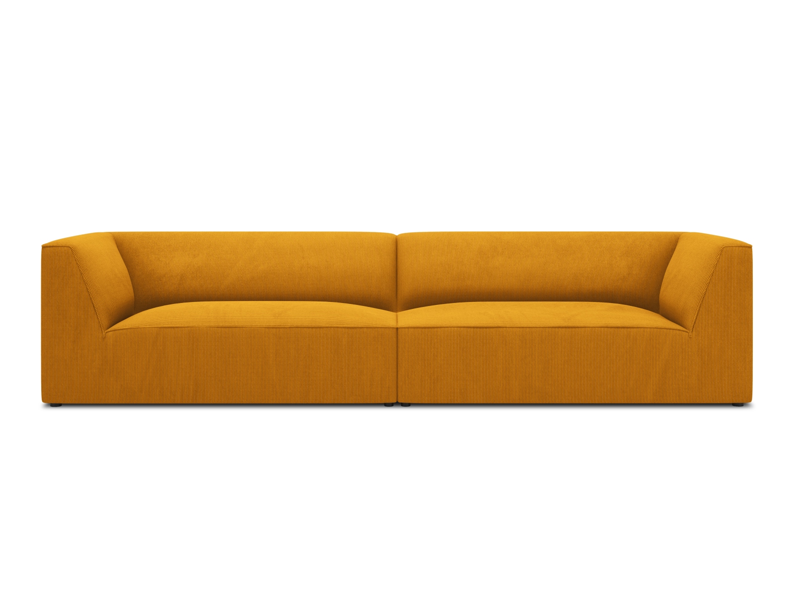 Micadoni Ruby Sofa Sæder Gul Corduroy Stof Sort Plast
