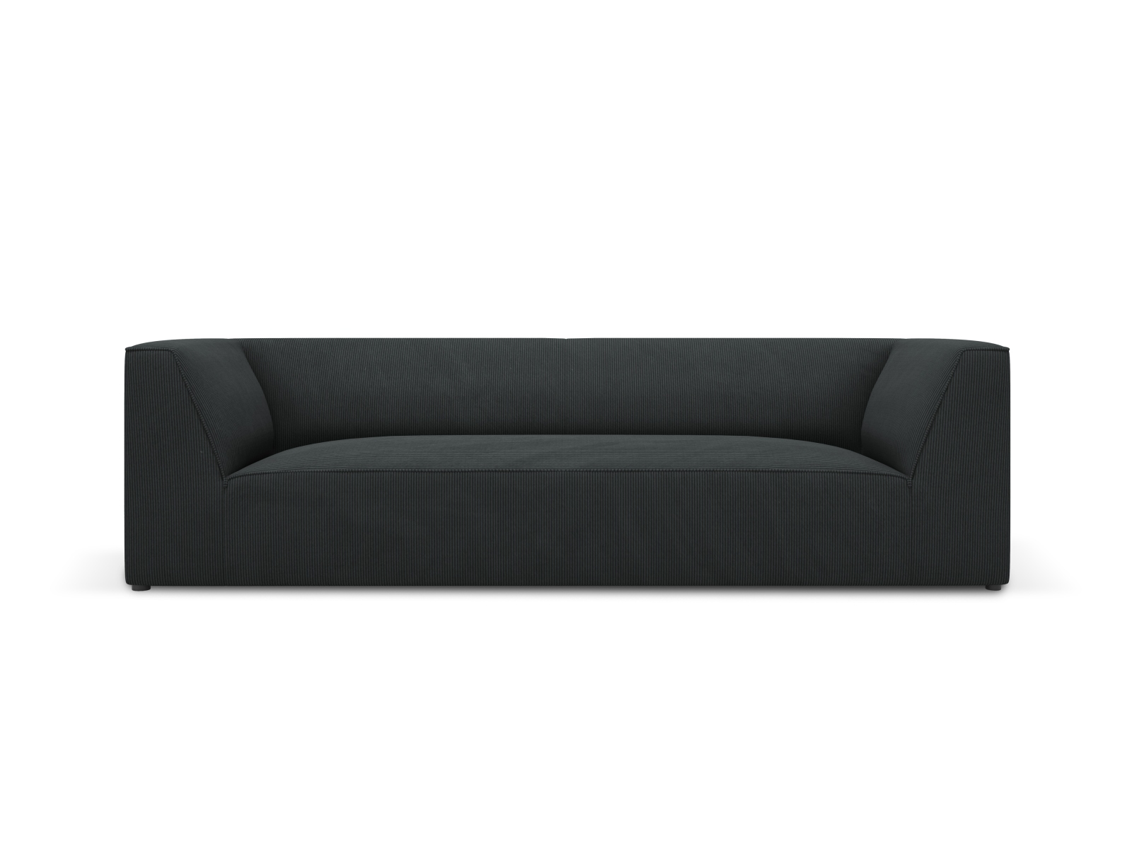 Micadoni Ruby Sofa Sæder Sort Corduroy Fløjl Sort Plast