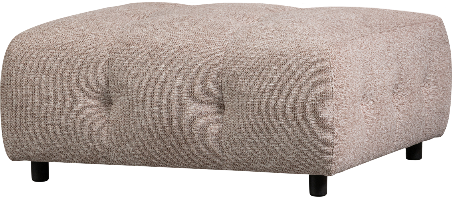 Modulær Sofa Skammel Pouf Woood Louis Lyserød Chenille