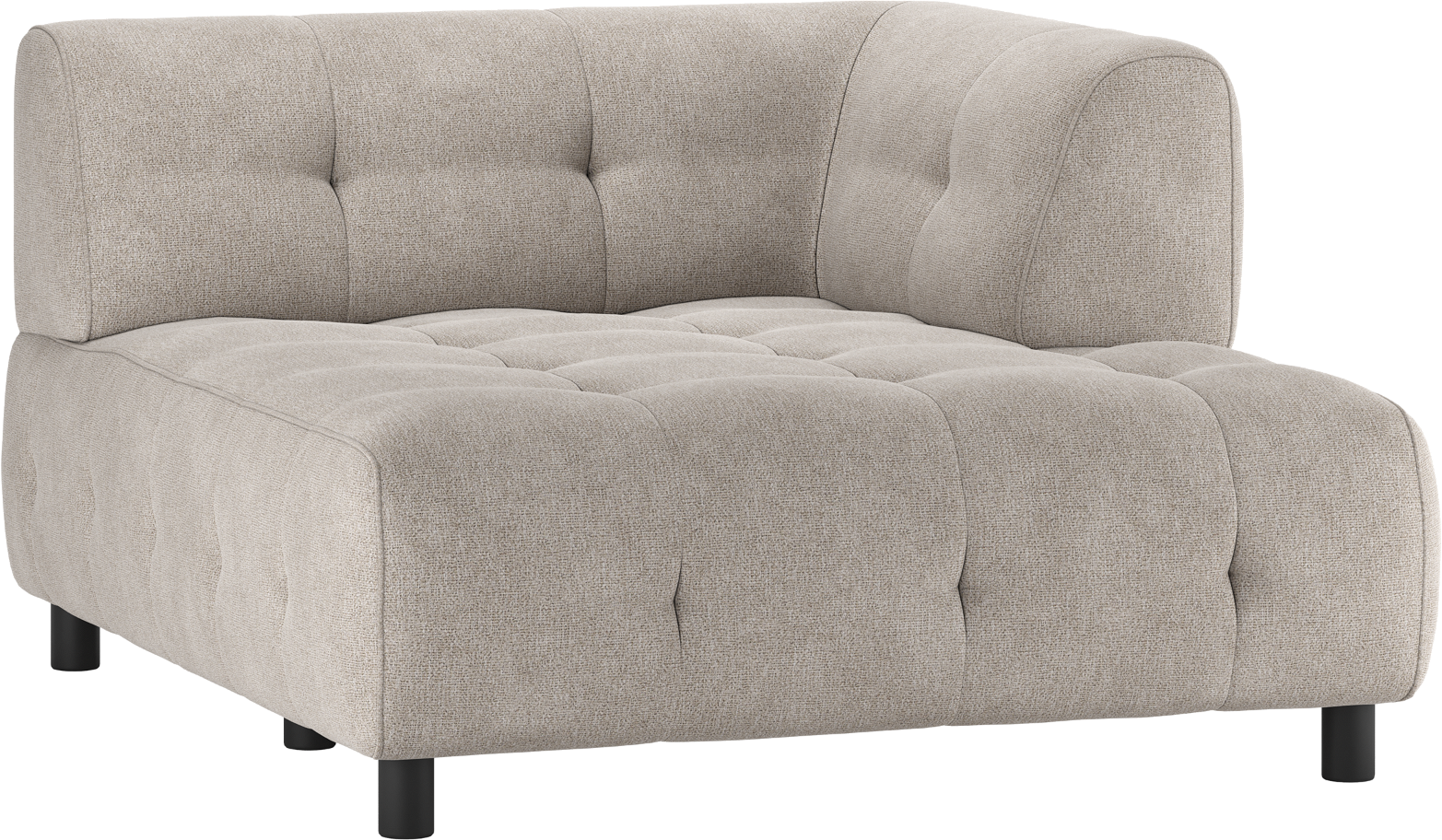 Modulær Sofa Woood Louis Chaiselong Højre Lysegrøn Fladvævet Polyester