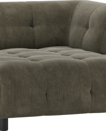 Modulær Sofa Woood Louis Chaiselong Med Højre Armlæn Grøn Fløjl