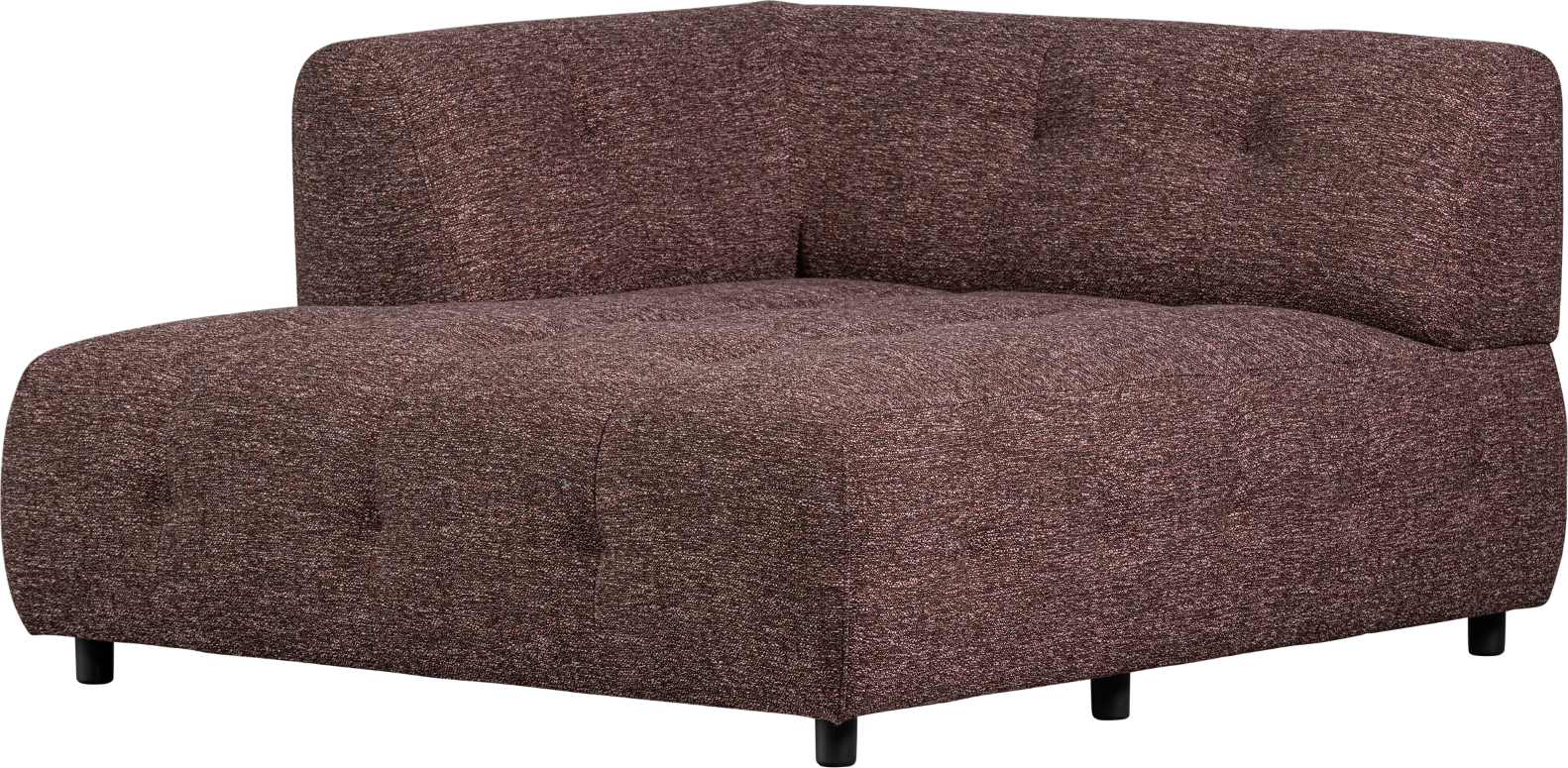 Modulær Sofa Woood Louis Chaiselong Venstre Grov Melange Lyserød 122140