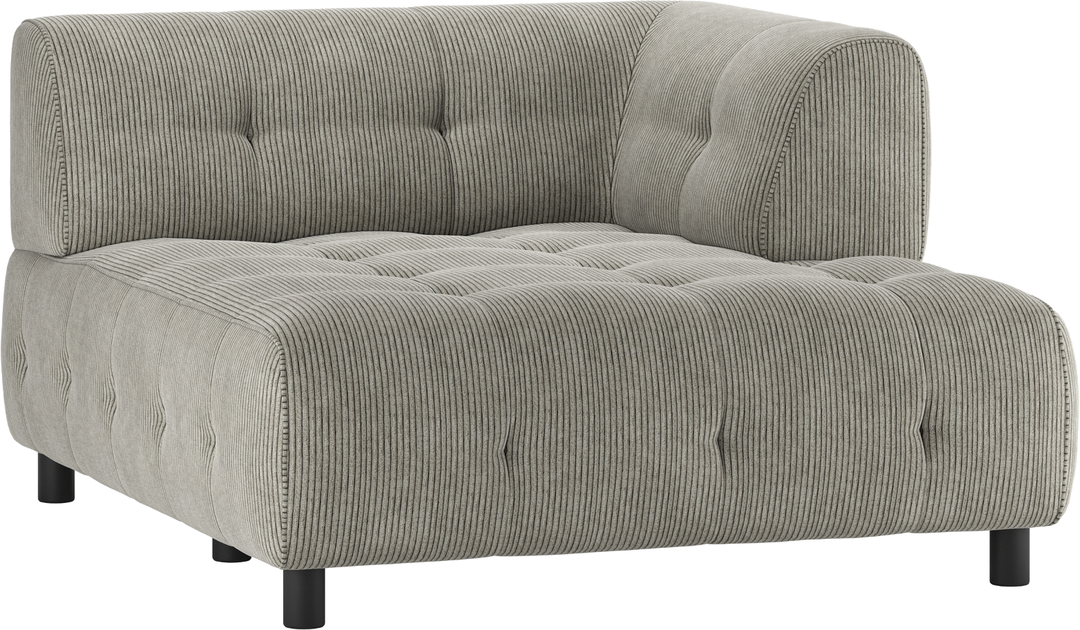 Modulopbygget Sofa Woood Louis Chaiselong Med Højre Arm Fløjl Lysegrøn B122xl140xh73