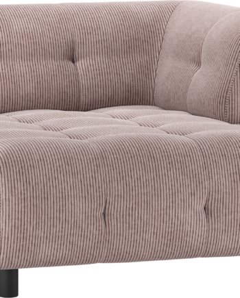 Modulsofa Chaiselong Højre Armlæn Woood Louis Fløjl Lyserød ø122x140x73cm