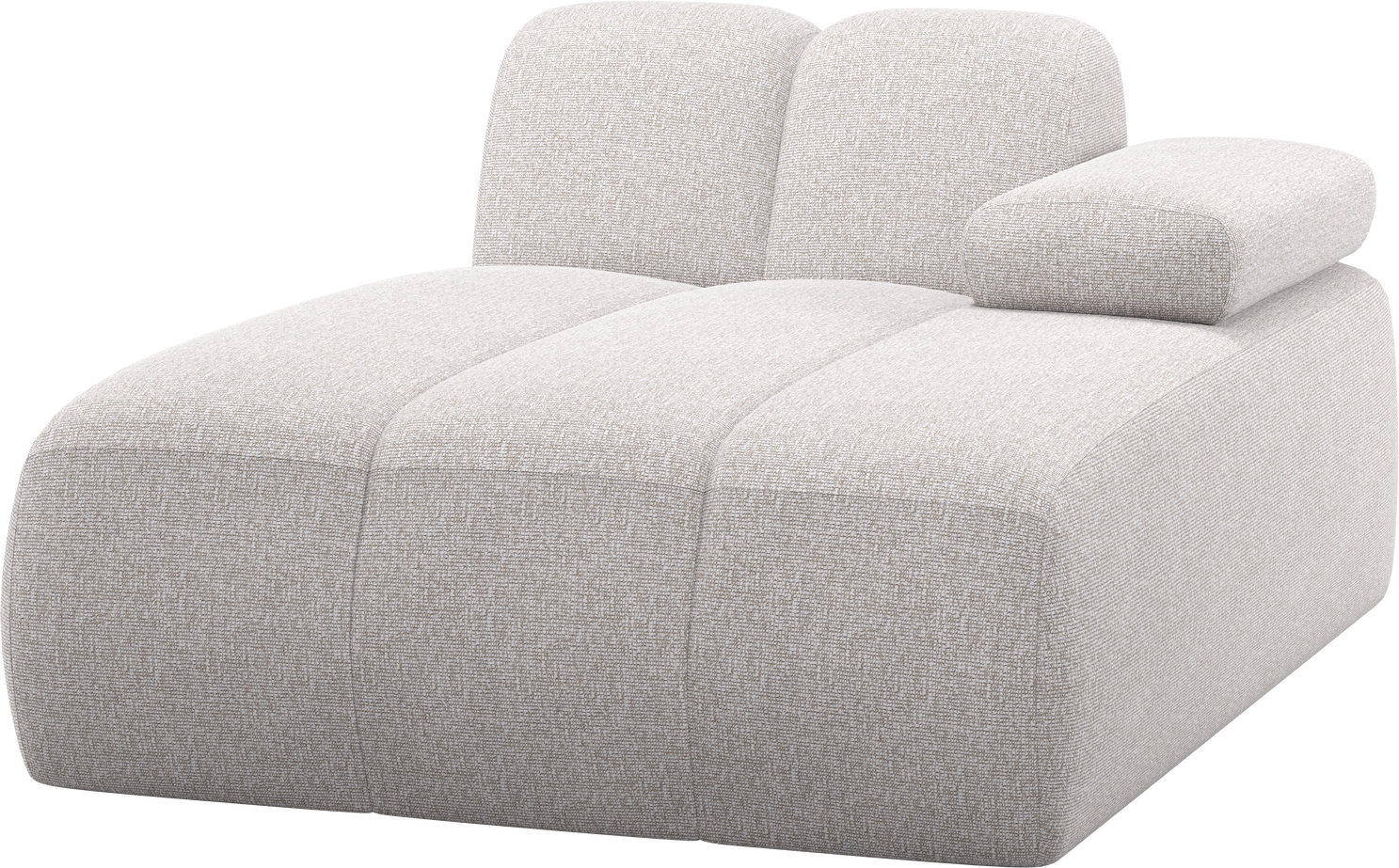Modulsofa Chaiselong Højre Woood Mojo Boucl Ecru Melange 100 Polyester Manuelt Justerbare Armlæn