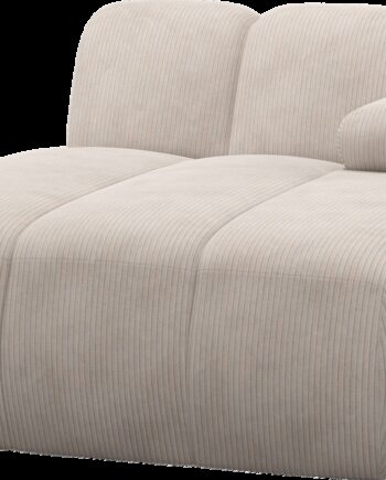 Modulsofa Chaiselong Woood Mojo Højrevendt Ecru Ribstof Jacquard 124x162 Justerbare Armlæn