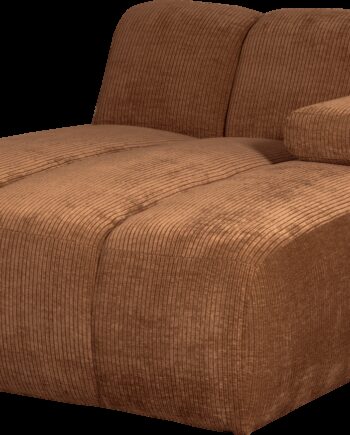 Modulsofa Chaiselong Woood Mojo Rustbrun Ribstof Fløjlsagtig 100 Polyester Højre Modul Justerbare Armlæn