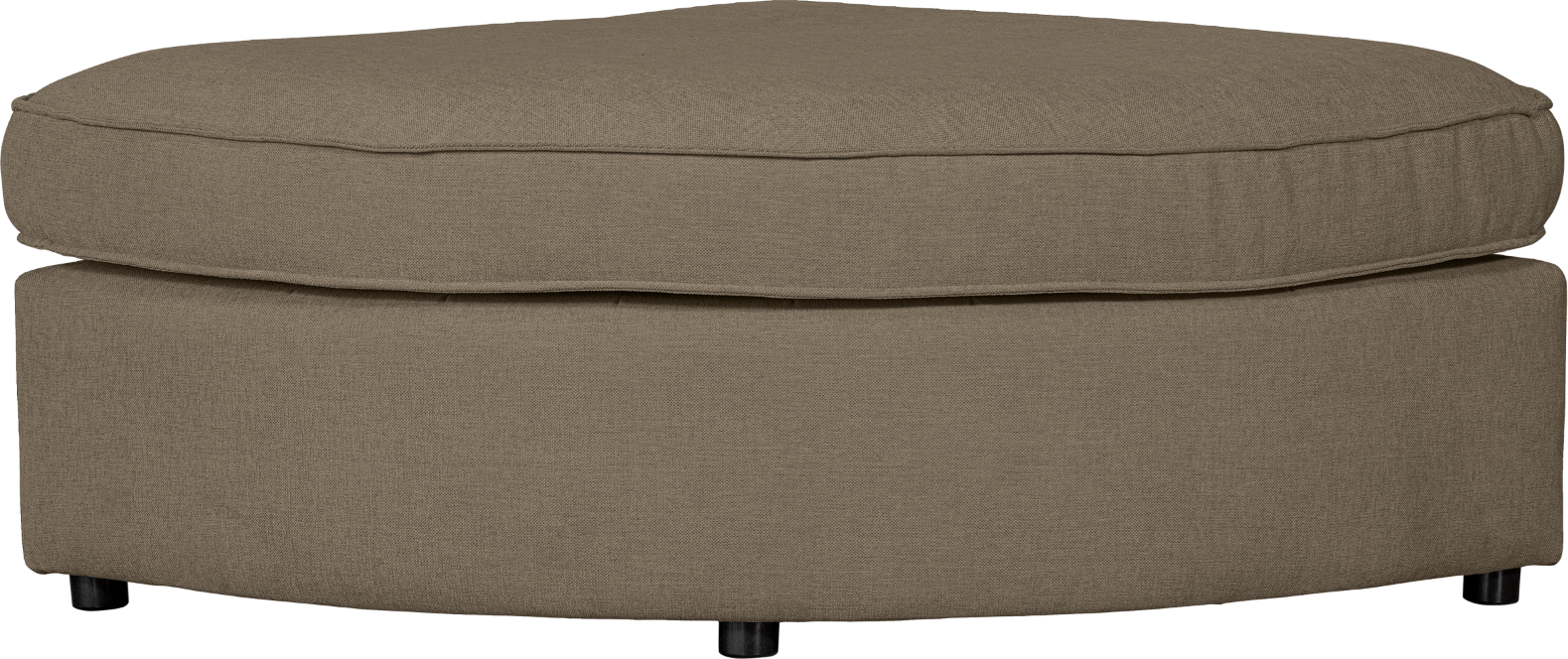 Modulsofa Hjørnesofa Woood Freek Med Rund Hocker Mørk Sand Polyester