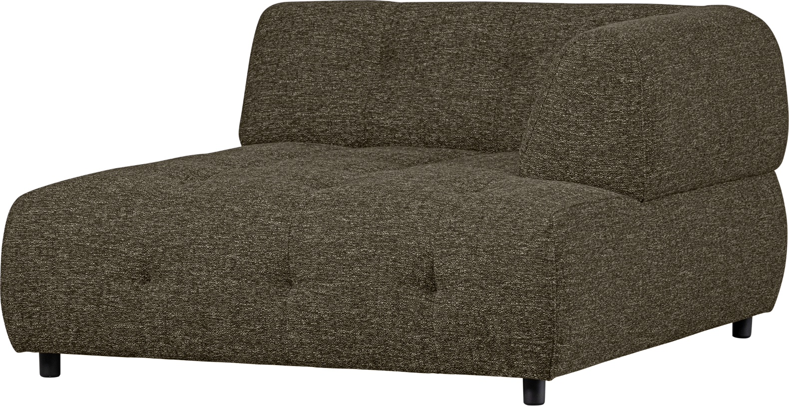 Modulsofa Woood Louis Chaiselong Højre Lysegrøn Grov Melange Polyester