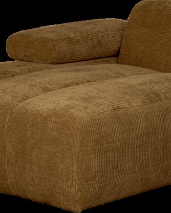 Modulsofa Woood Mojo Chaiselong Modul Venstre Honninggul Ribstof