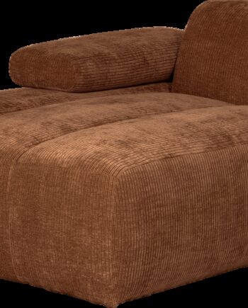 Modulsofa Woood Mojo Venstrevendt Chaiselong Rustbrun Ribstof 100 Polyester Justerbare Armlæn Slidstærk Martindale 000