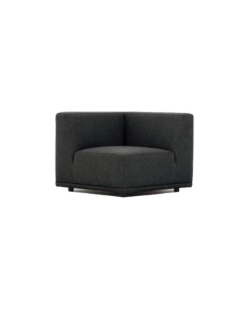 New York Hjørnemodul Sofa Kvadratisk Grå Polyester Stof Sort Plastik