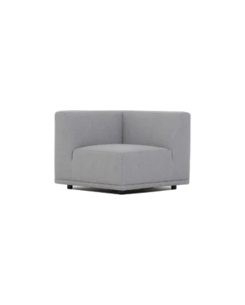 New York Hjørnemodul Sofa Kvadratisk Lysegrå Polyester Stof Sort Plastik