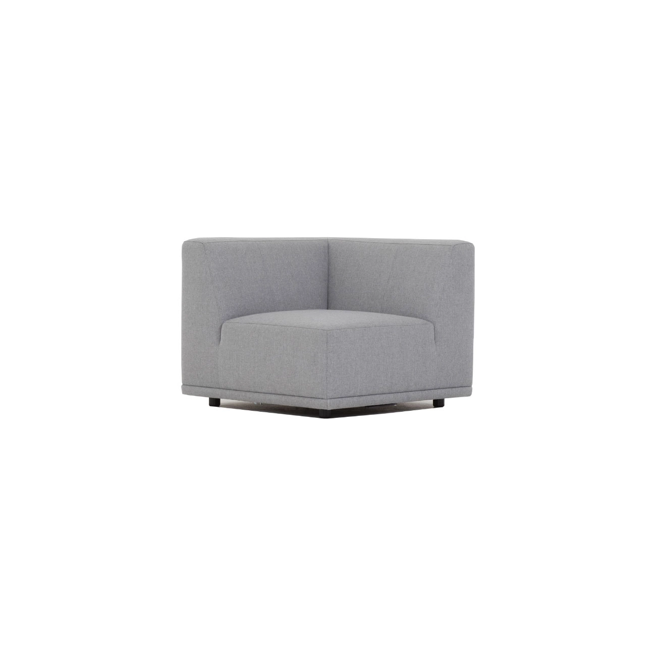New York Hjørnemodul Sofa Kvadratisk Lysegrå Polyester Stof Sort Plastik