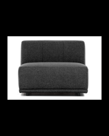New York Midtermodul Sofa Kvadratisk Grå Polyester Stof Sort Plastik