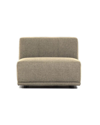 New York Midtermodul Sofa Kvadratisk Latte Polyester Stof Sort Plastik