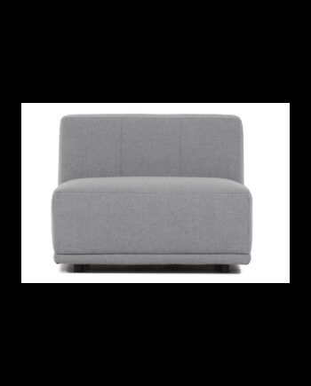 New York Midtermodul Sofa Kvadratisk Lysegrå Polyester Stof Sort Plastik