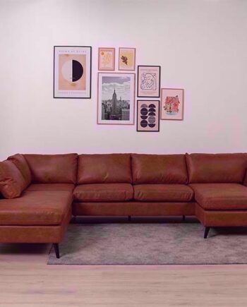 Nordic Design Jakob Sofa Med Højrevendt Chaiselong Cognac  Møbelsalg