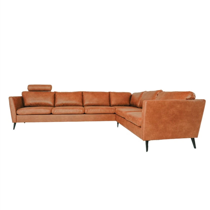 Nordic Design Jakob Venstrevendt Hjørnesofa Cognac Sorte Ben Møbelsalg