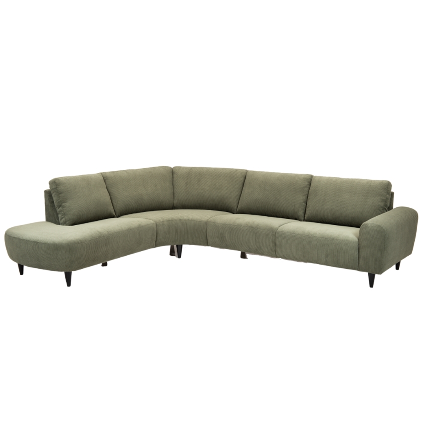 Nordic Design Venstrevendt Open End Sofa Hals Sofa Mørkegrøn Stof 301 246  Møbelsalg
