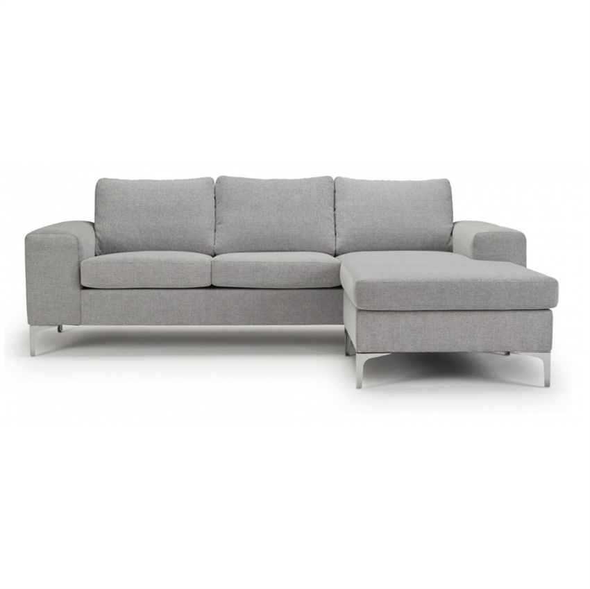 Nordly Boston Personers Sofa Med Chaiselong Grå Stof 233  Møbelsalg