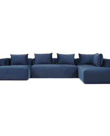 Nordly Cozy Sofa Højrevendt Sofa Blå Stof 365 233  Møbelsalg