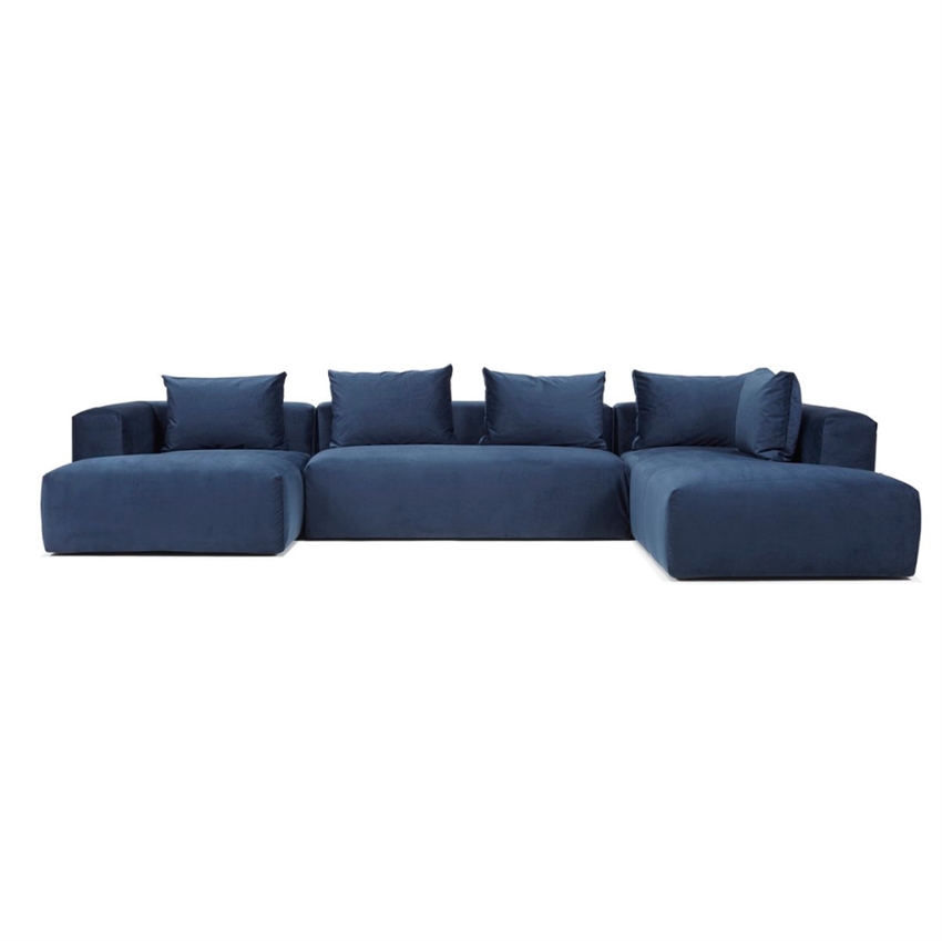 Nordly Cozy Sofa Højrevendt Sofa Blå Stof 365 233 Møbelsalg