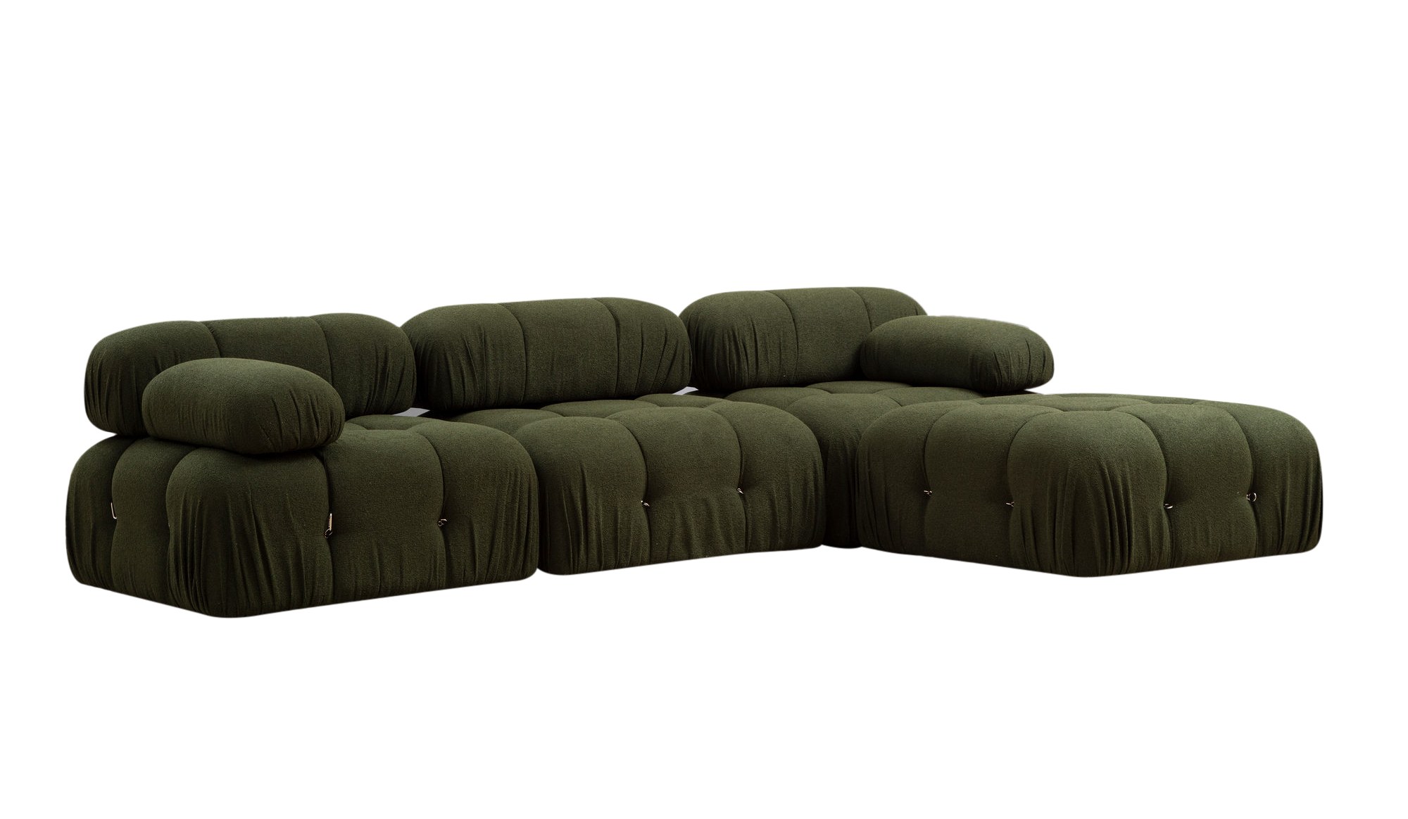 Nordvrk Bubble Puf Hjørnesofa Grøn Polyester Mat Sort Plast