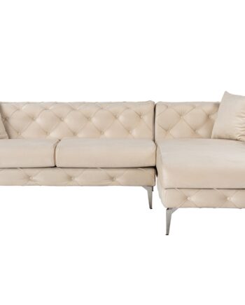 Nordvrk Como Eco Højre Hjørnesofa Beige Polyester Metal