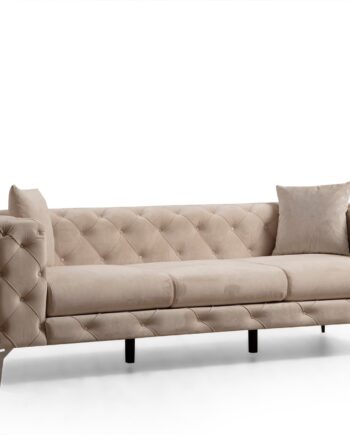 Nordvrk Como Pers Sofa Ecru Polyester Stof Forkromet Metal