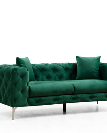 Nordvrk Como Pers Sofa Grøn Polyester Krom Metal