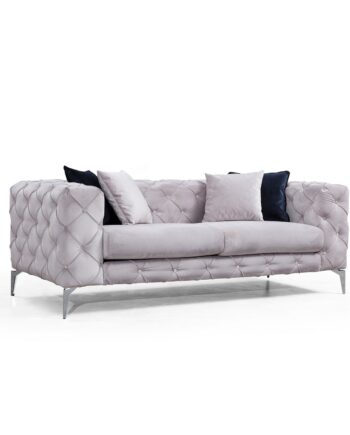 Nordvrk Como Pers Sofa Lysegrå Polyester Krom Metal