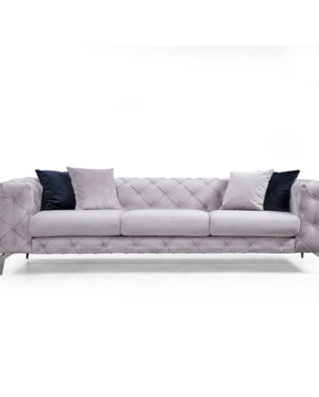 Nordvrk Como Pers Sofa Lysegrå Polyester Stof Forkromet Metal