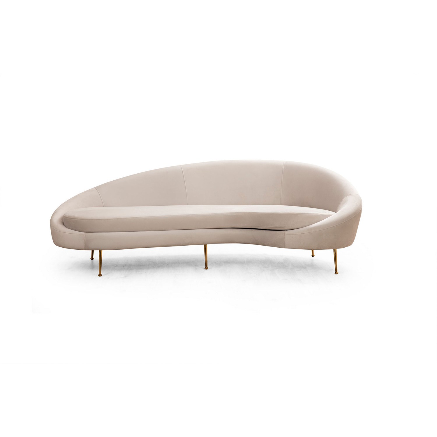 Nordvrk Eses Pers Sofa Højre Beige Polyester Stof Guld Metal