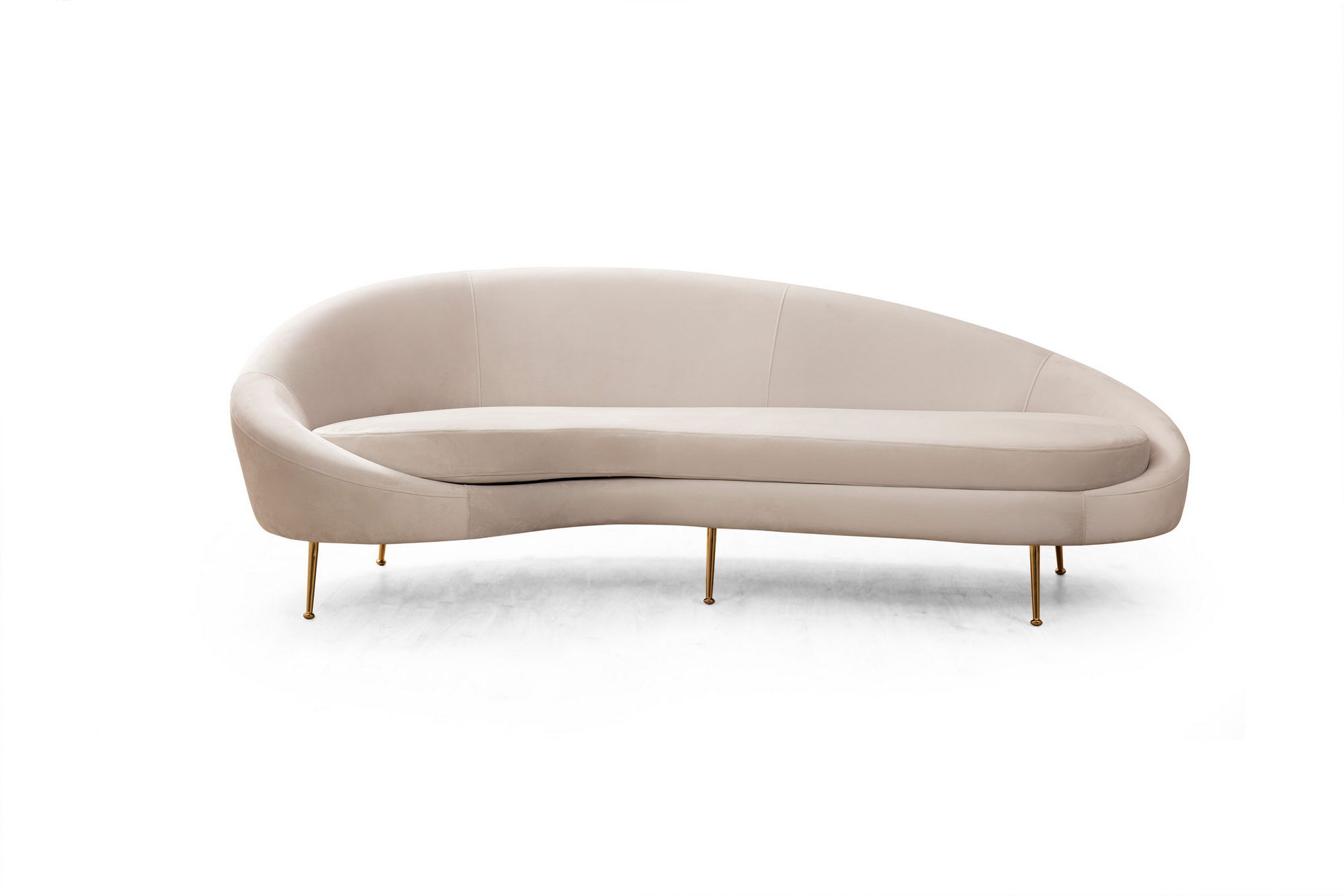 Nordvrk Eses Pers Sofa Venstre Beige Polyester Stof Guld Metal