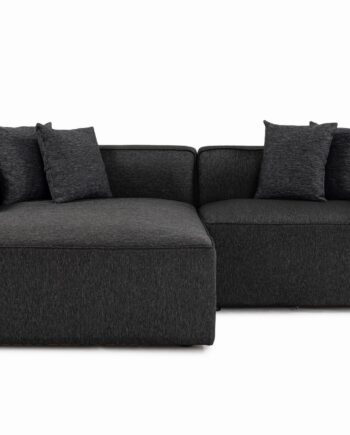 Nordvrk Mora Hjørnesofa Chlr Højre Højre Antracitgrå Stof Plastik