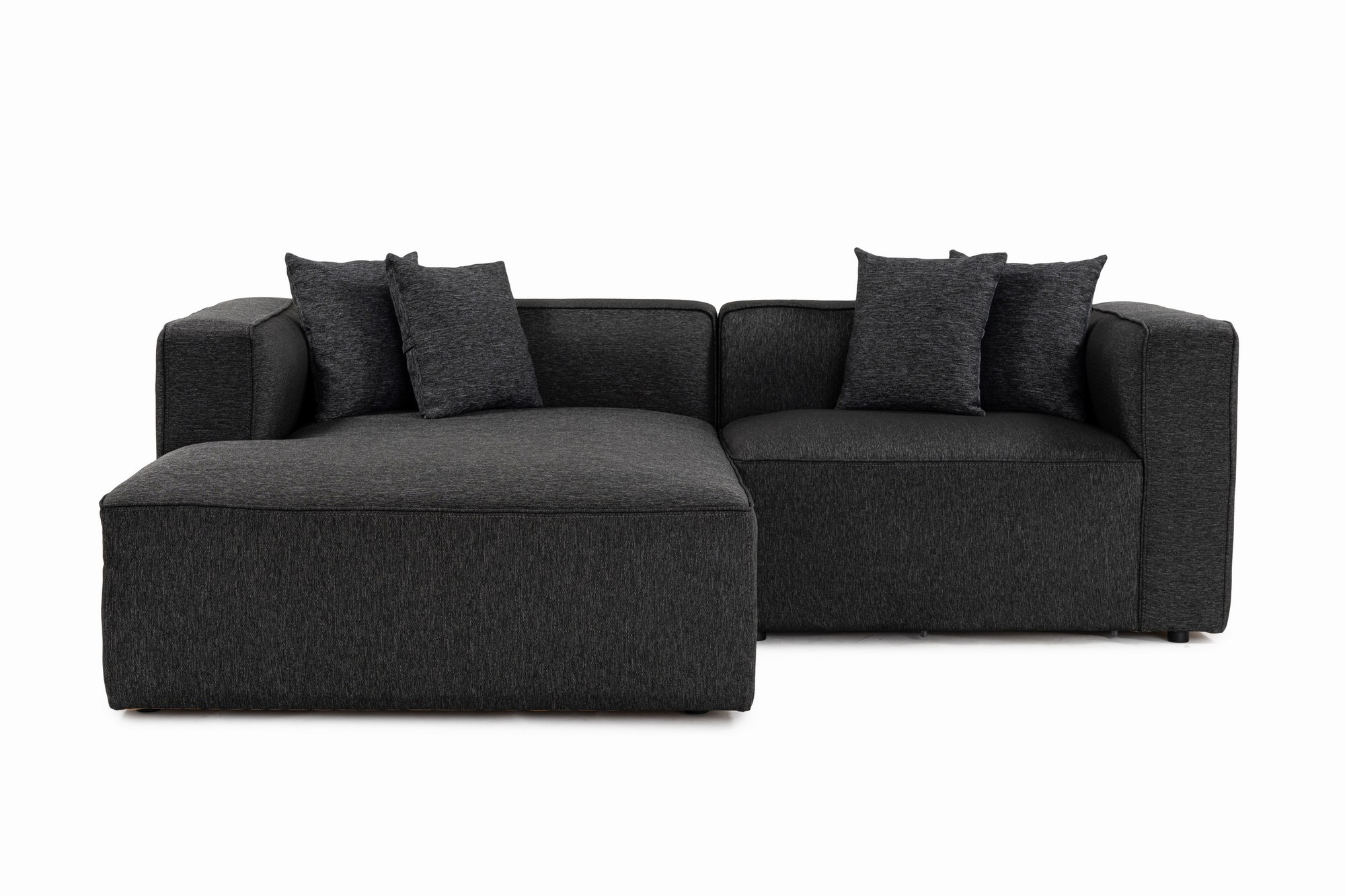 Nordvrk Mora Hjørnesofa Chlr Højre Højre Antracitgrå Stof Plastik