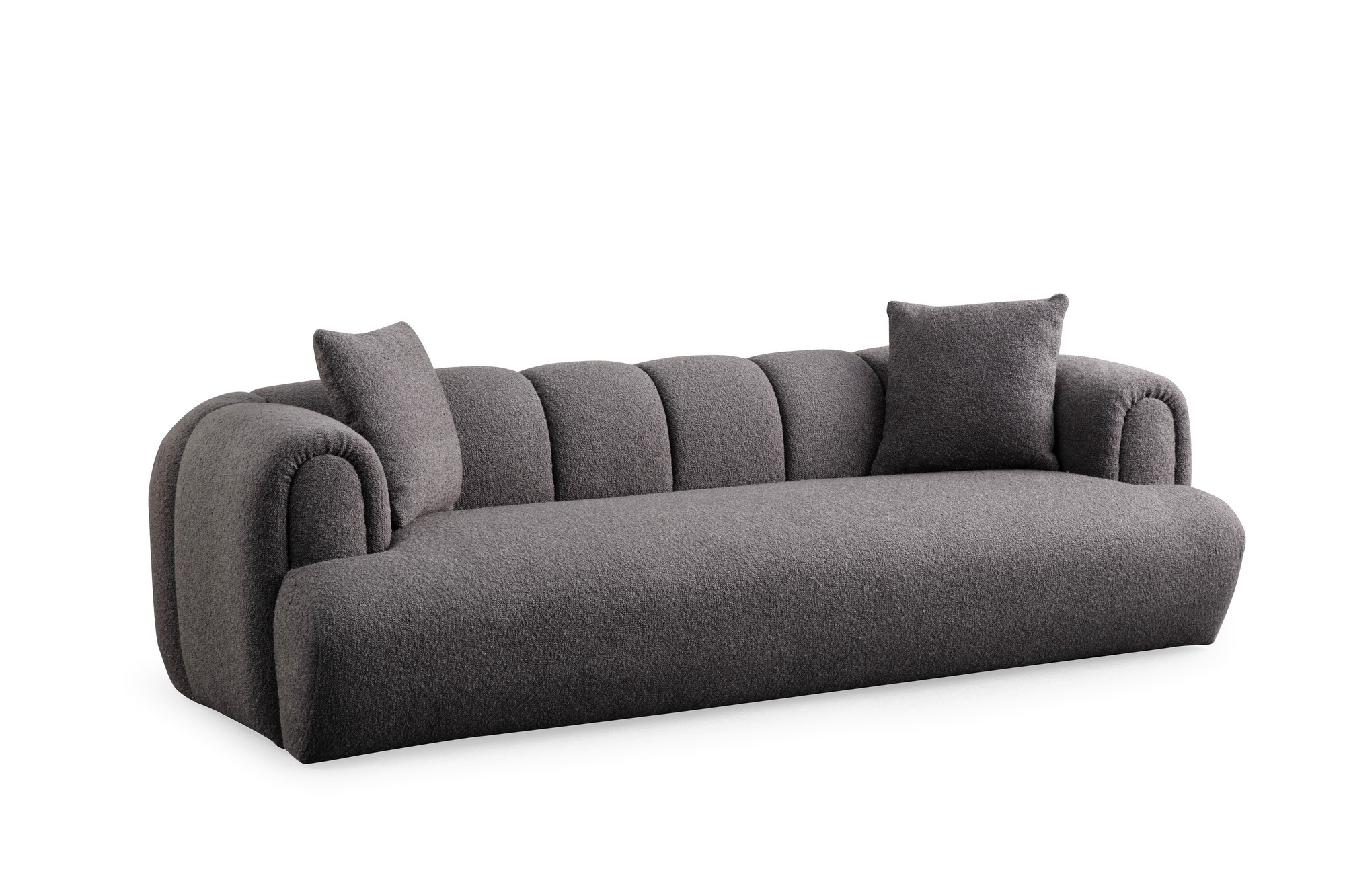 Nordvrk Puffy Plain Pers Sofa Antracitgrå Polyester