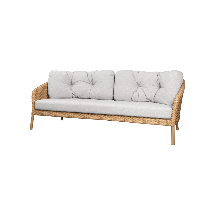Ocean 3pers Sofa Natural Flet Light Brown Hynder