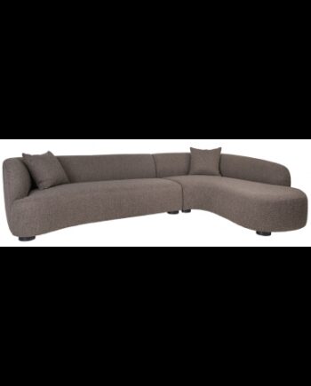 Pandora Højrevendt Chaiselong Sofa Boucl Polyester 320 110 220 Brun