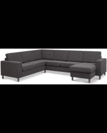 Panset Hjørnesofa Med Chaiselong Polyester B295 D230 Børstet Alugrå Antracit