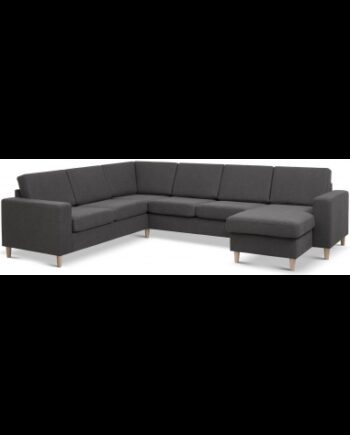Panset Hjørnesofa Med Chaiselong Polyester B295 D230 Natur Antracit