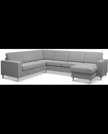 Panset Hjørnesofa Med Chaiselong Polyester B295 D230 Natur Grå